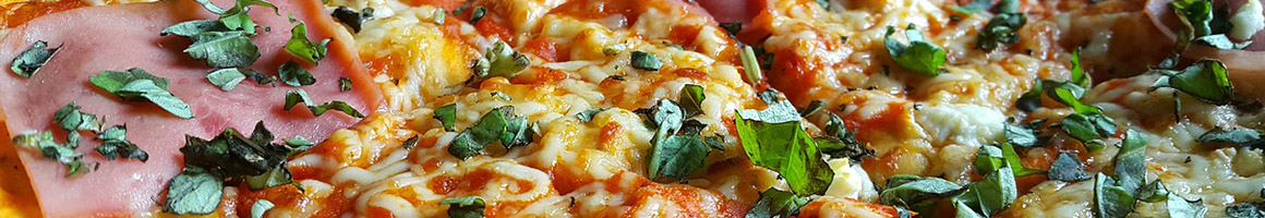 Eating Italian Pizza Cafe at Café Sicilia restaurant in Bedford, TX.